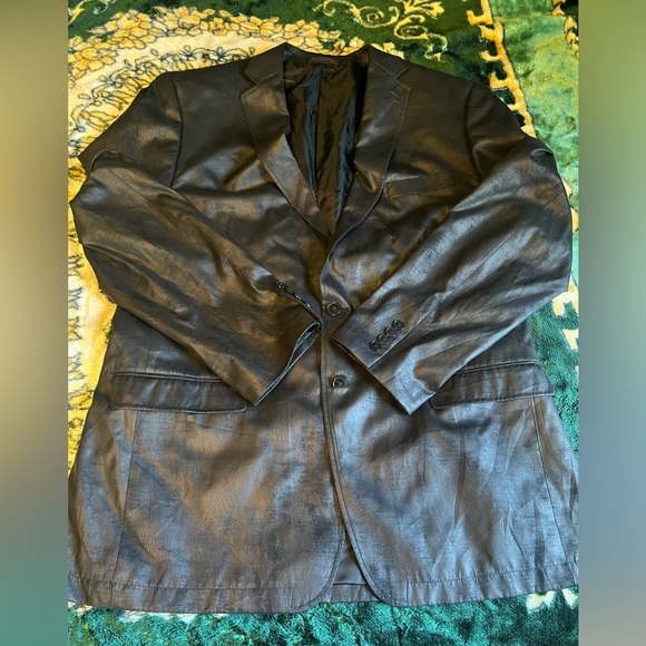 Men’s Calvin  Klein Faux Leather Blazer - Picture 1 of 9
